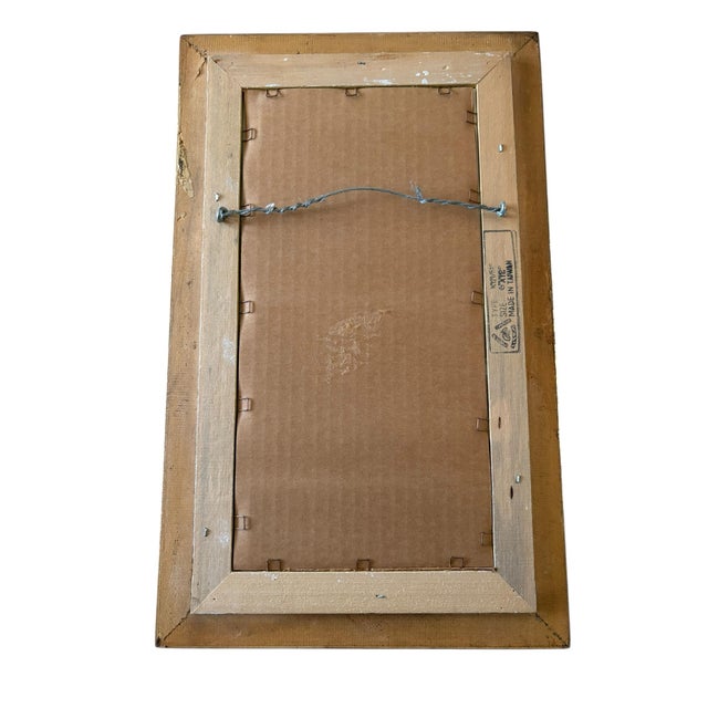 Chinoiserie Floral Gold Faux Bamboo Wood Framed Artwork- A Pair For Sale - Image 10 of 10