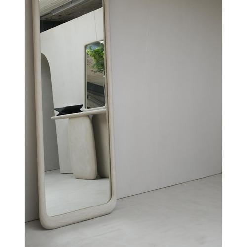 Not Yet Made - Made To Order Sabbia Nero Large Wood and Mineral Lime Plaster Floor Mirror by Dennis Kaiser For Sale - Image 5 of 11