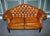 Vintage Camel Back Chesterfield 2-Seater Sofa in Hand-Dyed Cigar Brown Leather For Sale - Image 4 of 9