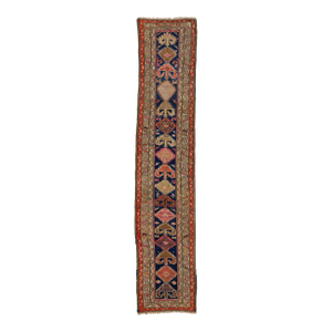 Antique Malayer Wool Runner Handmade Blue With Tribal Design