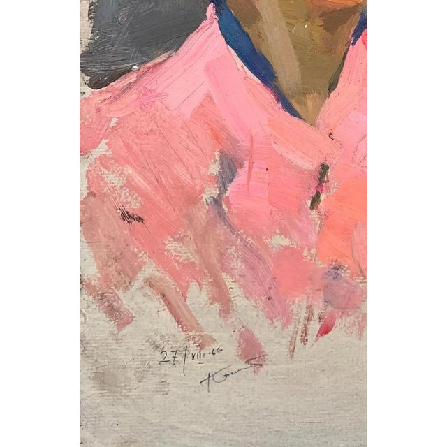 1960s Soviet Children Portraits Children Antique Oil Painting Original Socialist Realism Soviet Art Ukrainian Artist Sokolovsky G. 46-30 1966 For Sale - Image 5 of 6