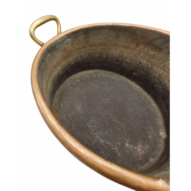 Metal Antique Hand-Wrought Copper Stock Pot W/ Brass Handles — French, C. 1900 For Sale - Image 7 of 10