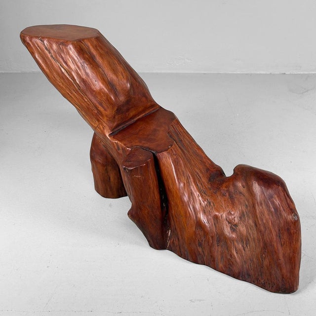 1920s Vintage Japanese Organic Pedestal Stand in Keyaki Wood, 1920s For Sale - Image 5 of 18