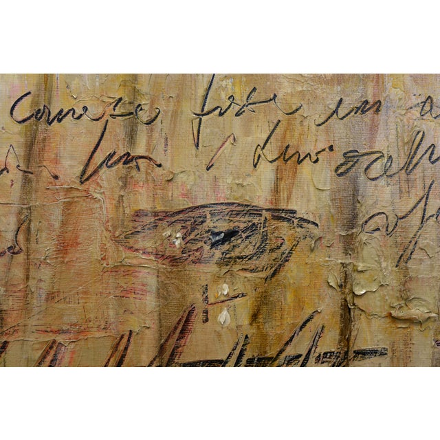 Textile Massimo d'Orta, Papiro (Papyrus), Mixed Media Painting on Canvas, 2006 For Sale - Image 7 of 11