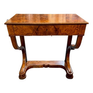 19th Century Burl Walnut Biedermeier Console For Sale
