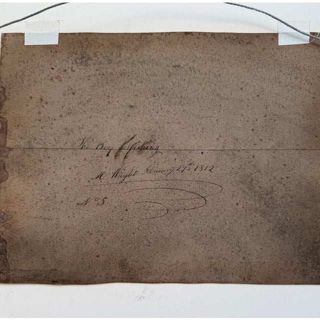 English Antique English Hand Colored Print Boy Fishing, Framed For Sale - Image 3 of 5