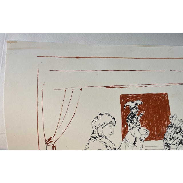 1960s Reginald Pollack Two Puppeteers Lithograph For Sale - Image 4 of 5