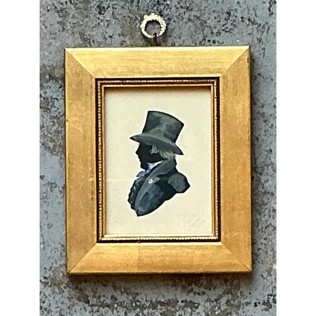 Vintage Silhouette Portrait in Gilt Frame For Sale - Image 9 of 12