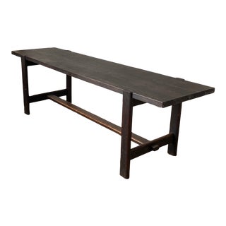 1970s Black Oak Modernist Table For Sale