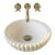 Vintage Style White Marble Bubble Rim Vessel Sink | Custom Bathroom Vanity Basin | Artisan Bathroom Decor For Sale