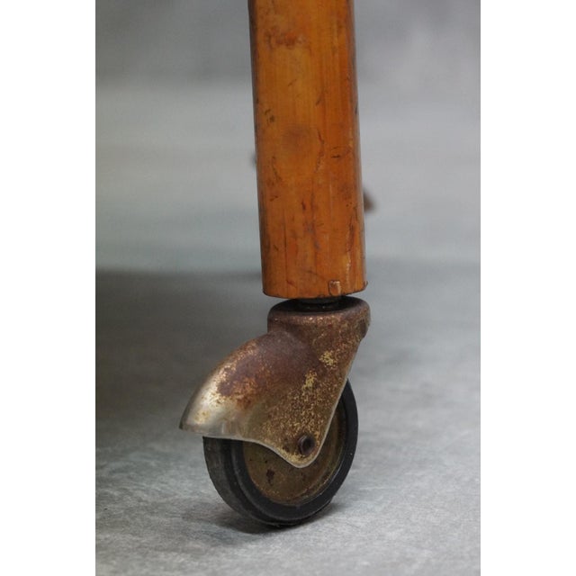 Mid-Century Italian Bamboo and Rattan Round Bar Cart, 1960s For Sale - Image 6 of 9