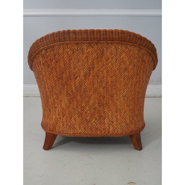Ethan Allen Ethan Allen Wicker Club Chair W. Cushions For Sale - Image 4 of 12