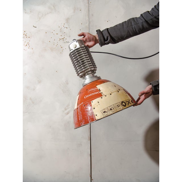 Vintage Industrial Austrian Zumtobel Staff Pendant Light with Fairtrade Tin Shade by Charles Keller, 1980s For Sale - Image 6 of 12