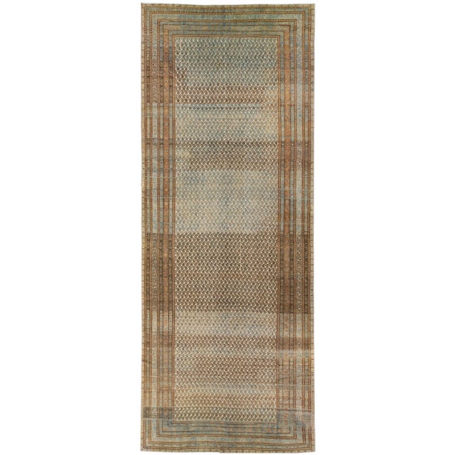 Textile Antique Persian Malayer Gallery Wool Rug in Earthy Tones For Sale - Image 7 of 7