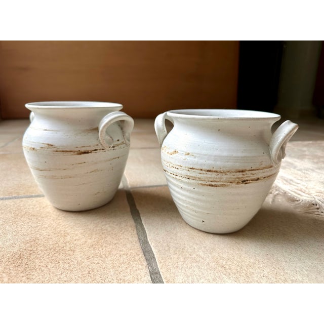 Studio Ceramic Art Vases with Handles from Pottestuen Fredrikshavn, Denmark, 1970s, Set of 2 For Sale - Image 15 of 15