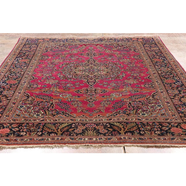 Antique Persian Kashan Rug, 04'06 X 06'10 For Sale - Image 9 of 10