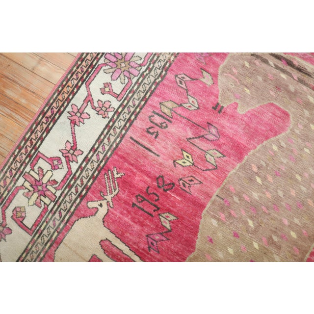 Pink Zabihi Collection Pink Komodo Dragon Armenian Rug For Sale - Image 8 of 12