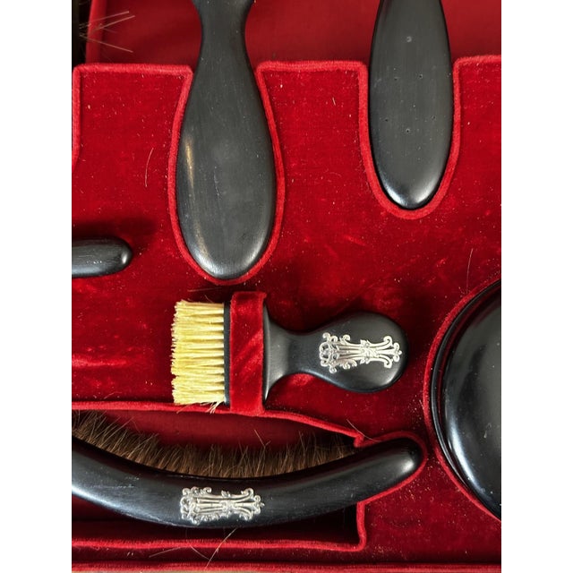 Black Antique French Toiletry Set, 1890s For Sale - Image 8 of 18