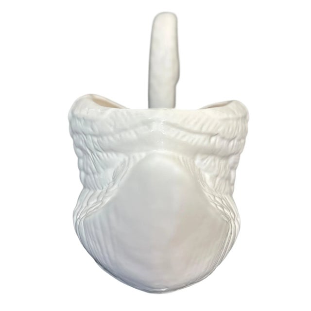 Vintage Elegant White Swan Planter Vase | Vintage Pottery Centerpiece | Mid-Century Home Decor For Sale - Image 4 of 12