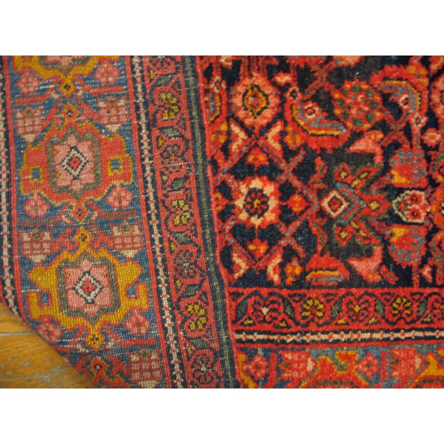 1900s Blue Navy Medallion Antique W. Persian Bibikabad Rug 5'6" X 6'8" Handknotted Wool Carpet For Sale In New York - Image 6 of 6