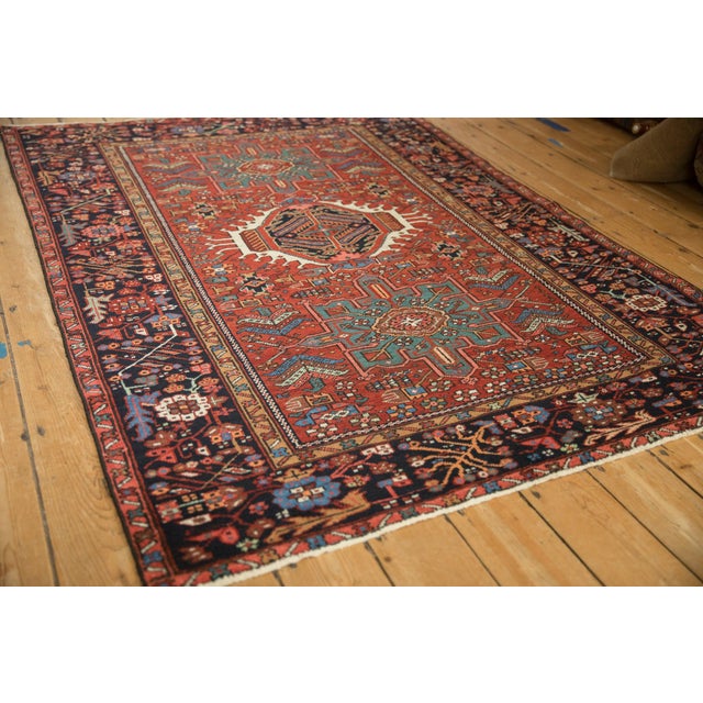 1930s 1930s Vintage Persian Karaja Triple Medallion Wool Rug For Sale - Image 5 of 9
