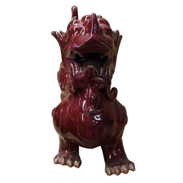 Chinese Modernize Artistic Purple Red Glaze Ceramic Fengshui Pixiu Figure For Sale In San Francisco - Image 6 of 7