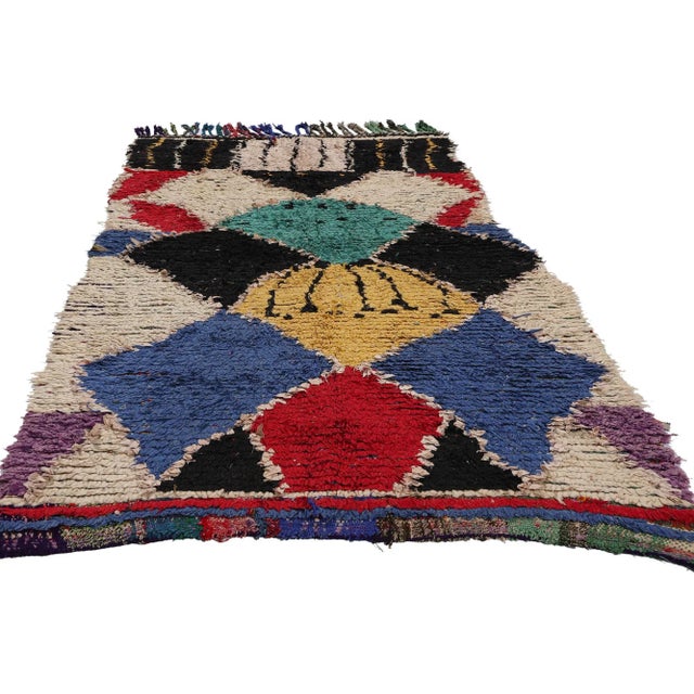 Berber Tribes of Morocco Vintage Moroccan Azilal Rag Rug - 03'08 X 07'09 For Sale - Image 4 of 11