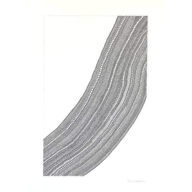 Sarah Vaaler Original Minimalist Abstract Drawing With Black Ink For Sale