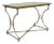 Vintage Directoire Maison Jansen Style Steel & Brass Marble Top Console Table For Sale