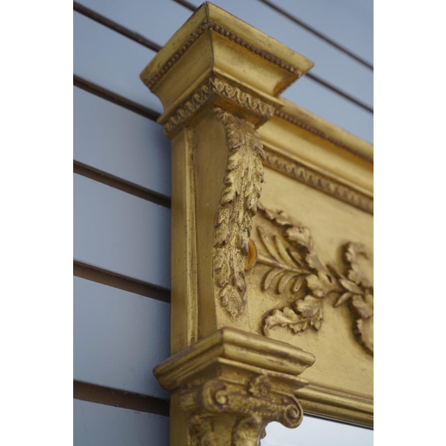 French Louis XVI Style Gold Giltwood Mirror For Sale - Image 9 of 11