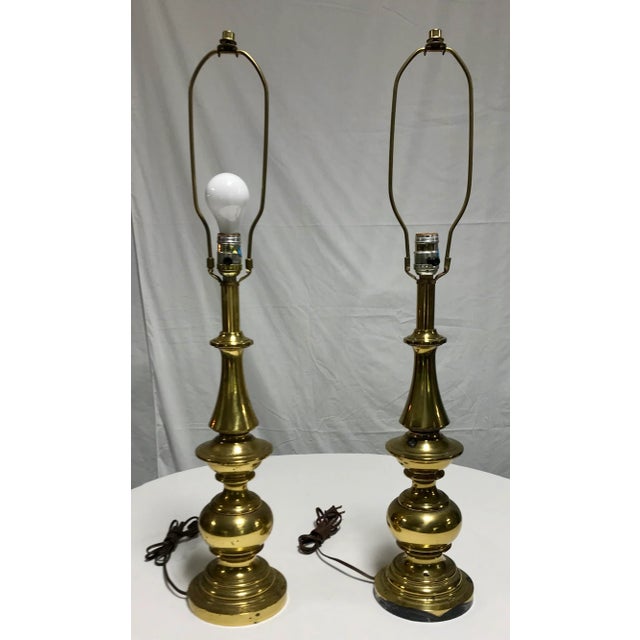 Mid1990's Brass Stiffel Lamps a Pair Chairish
