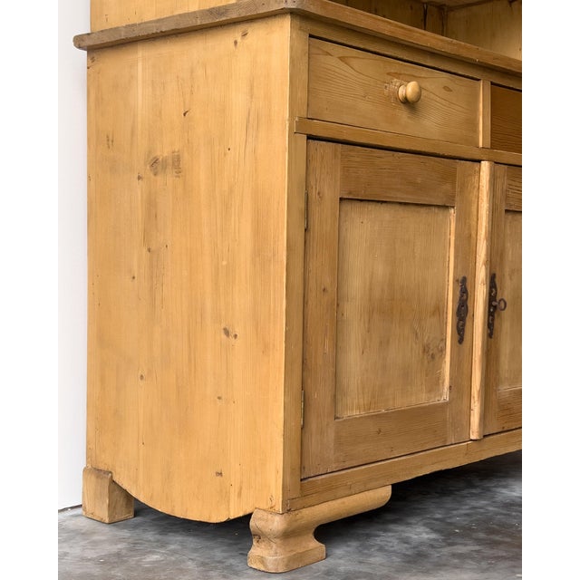 Wood Antique European Pine Hutch For Sale - Image 7 of 9