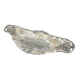 1950s Pairpoint Lotus Silverplate Serving Dish For Sale