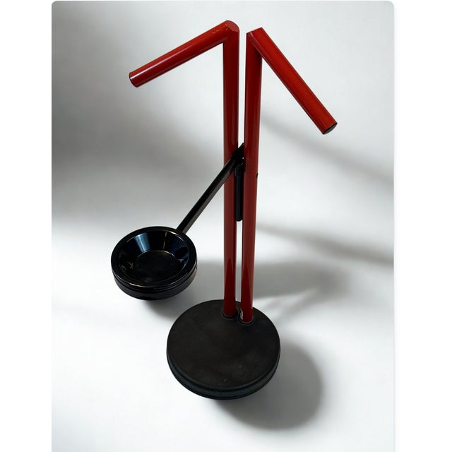 1980s Vintage Modern Red and Black Metal Valet Coat Rack, 1980s For Sale - Image 5 of 18