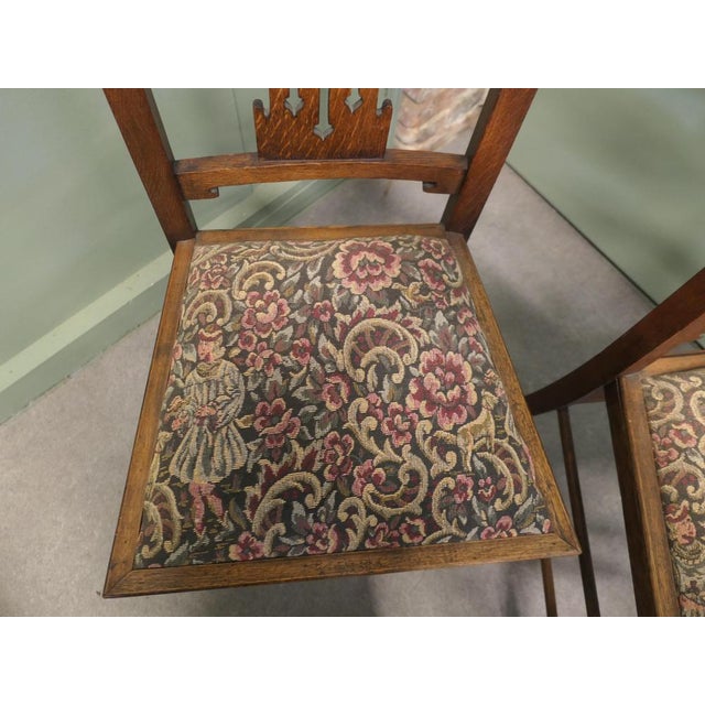 Antique Arts and Crafts Golden Oak Dining Chairs, 1880, Set of 6 For Sale - Image 4 of 8