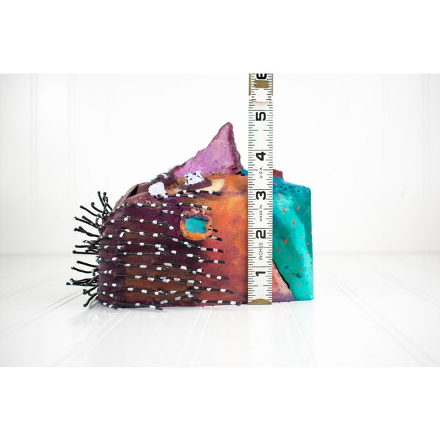 Listed Artist Bill Hickman Handmade Metal Postmodern Abstract Mask, Late 1990s For Sale - Image 10 of 11