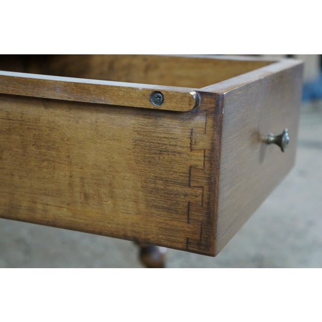 1960's Heywood Wakefield Windsor Back Maple Writing Desk Arm Chair With Drawer For Sale - Image 15 of 18