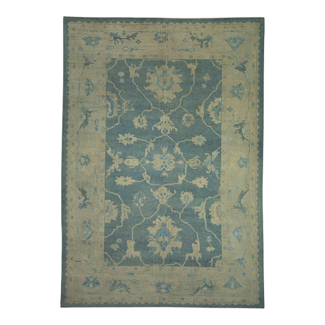 Turkish Oushak Rug 9'10" x 14' #18594 For Sale