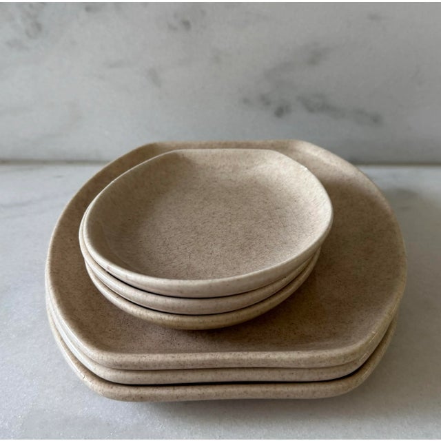 Set of 6 Mid Century Denwar Bantu California Pottery Plates For Sale - Image 10 of 14