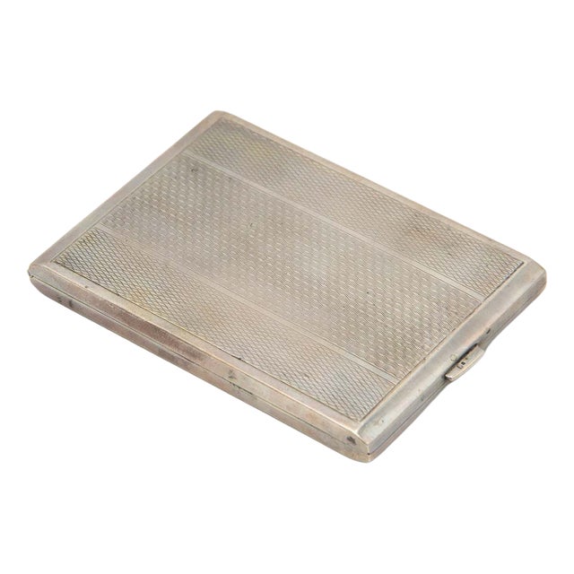 Silver Cigarette Case with Asymmetrical Patterns For Sale