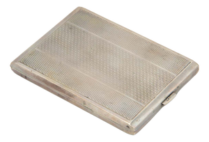 Silver Cigarette Case with Asymmetrical Patterns