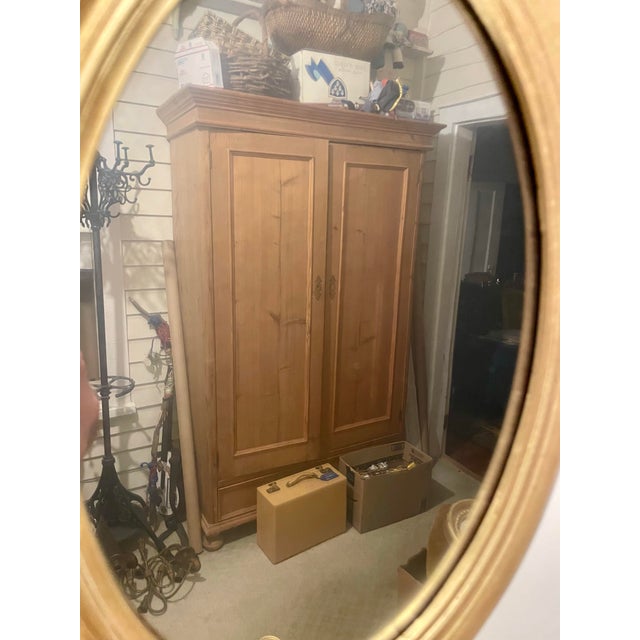 Glass Pair of Vintage Gilt Oval Distressed Mirrors For Sale - Image 7 of 12