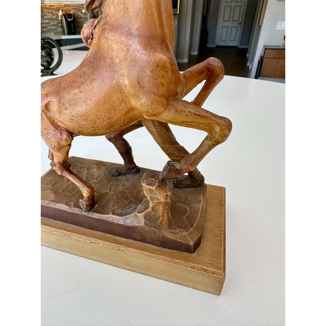 Vintage Carved Wood Horse & Jockey Sculpture by Anri in Italy For Sale - Image 11 of 15