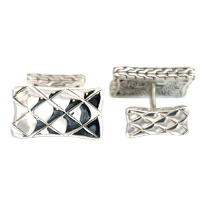 1990s John Hardy Estate Weave Cufflinks Sterling Silver, A Pair