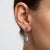 Silver 1990s Pair of 18k Gold Contemporary Quartz and Diamond Earrings For Sale - Image 8 of 8
