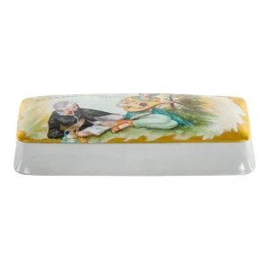 Large Hand Painted German Porcelain Covered Box