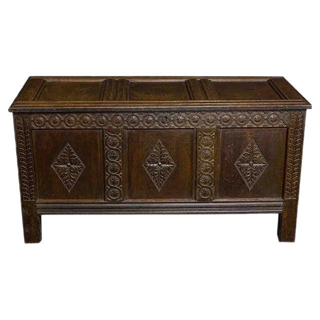Late 17th Century Oak Chest For Sale