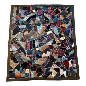 Antique 19th Century Silk and Satin Crazy Quilt 54” X 61”