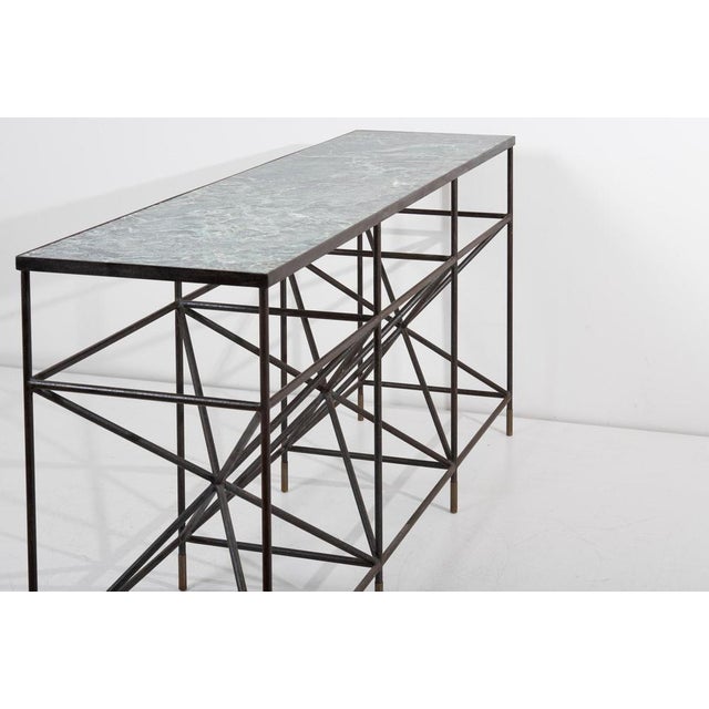 Italian Steel & Marble Sideboard or Shelf by Giovanni Ferrabini, 1950s For Sale - Image 15 of 16