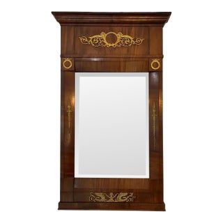 1810 Trumeau Mirror Swan Motif For Sale